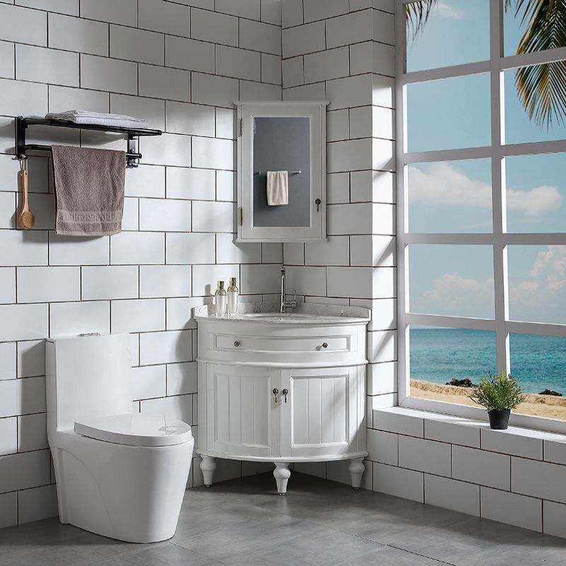 Modern Style Bathroom Sink Vanity Freestanding Vanity with Mirror Clearhalo 'Bathroom Remodel & Bathroom Fixtures' 'Bathroom Vanities' 'bathroom_vanities' 'Home Improvement' 'home_improvement' 'home_improvement_bathroom_vanities' 1200x1200_619abc57-d99d-4449-987f-e2120ab79c7a