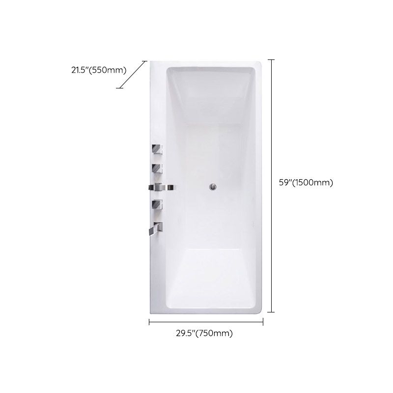 Modern White Acrylic Embedded Bathtub with Drain Bath Tub and Massage Device Clearhalo 'Bathroom Remodel & Bathroom Fixtures' 'Bathtubs' 'Home Improvement' 'home_improvement' 'home_improvement_bathtubs' 'Showers & Bathtubs' 1200x1200_619d09bc-748f-47f2-8091-589bbb9d9362