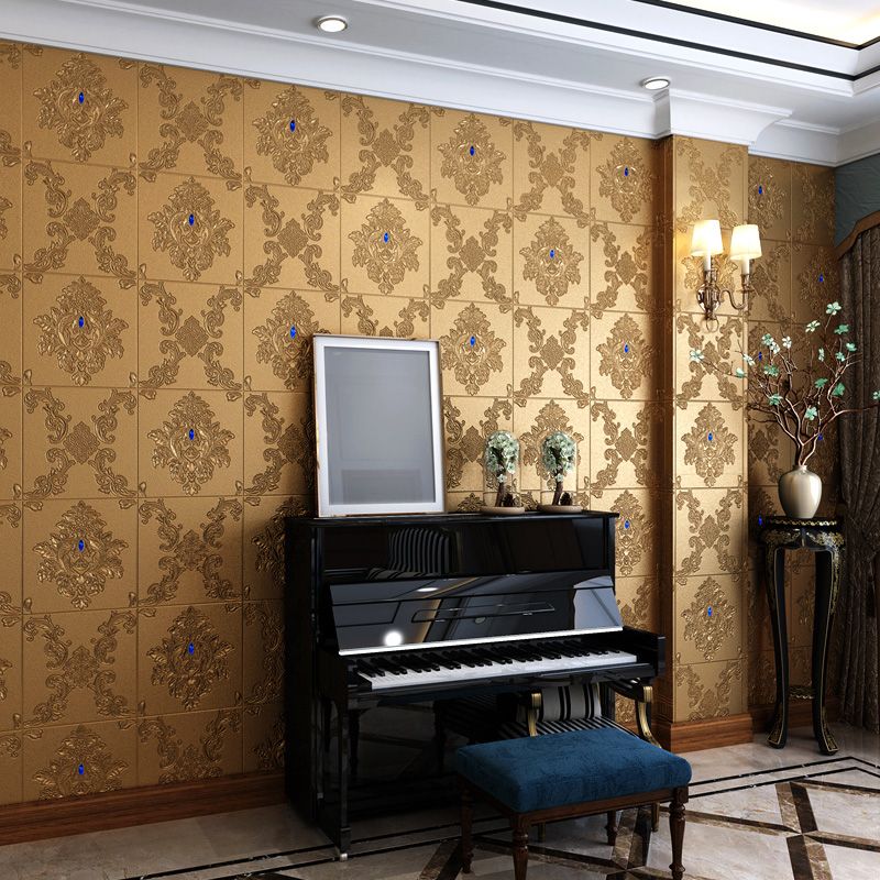 Glam Style Foam Wall Paneling Living Room 3D Embossed Waterproof Wall Paneling Clearhalo 'Flooring 'Home Improvement' 'home_improvement' 'home_improvement_wall_paneling' 'Wall Paneling' 'wall_paneling' 'Walls & Ceilings' Walls and Ceiling' 1200x1200_619d2a23-96dd-42af-ba71-df77f561bc2d