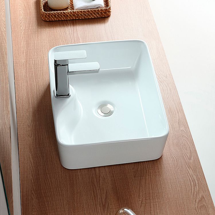 Modern Bathroom Sink Porcelain Rectangular Vessel with Pop-Up Drain Clearhalo 'Bathroom Remodel & Bathroom Fixtures' 'Bathroom Sinks & Faucet Components' 'Bathroom Sinks' 'bathroom_sink' 'Home Improvement' 'home_improvement' 'home_improvement_bathroom_sink' 1200x1200_61a1a02b-d200-4673-9dcf-0674c36dbdf7