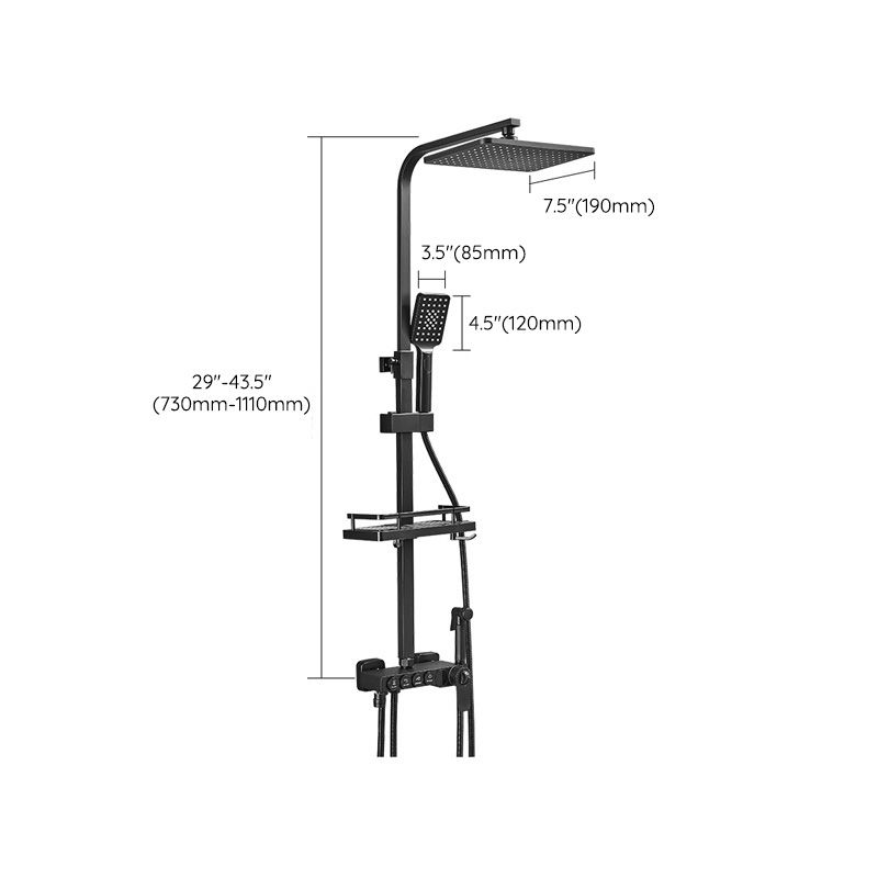 Modern Adjustable Water Flow Shower Faucet Shower Arm Hose Shower System on Wall Clearhalo 'Bathroom Remodel & Bathroom Fixtures' 'Home Improvement' 'home_improvement' 'home_improvement_shower_faucets' 'Shower Faucets & Systems' 'shower_faucets' 'Showers & Bathtubs Plumbing' 'Showers & Bathtubs' 1200x1200_61b69fe7-beac-4f4b-b313-cb90631b5954