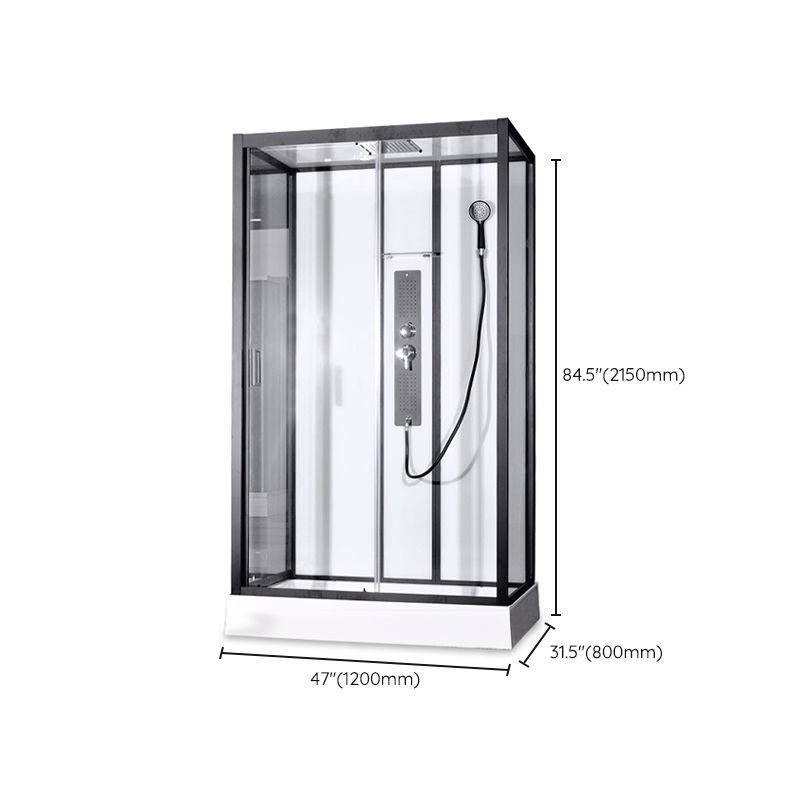 Framed Corner Shower Enclosure Single Sliding Clear Shower Enclosure Clearhalo 'Bathroom Remodel & Bathroom Fixtures' 'Home Improvement' 'home_improvement' 'home_improvement_shower_stalls_enclosures' 'Shower Stalls & Enclosures' 'shower_stalls_enclosures' 'Showers & Bathtubs' 1200x1200_61ec8b14-1500-44ff-b0ad-55649a8f7142