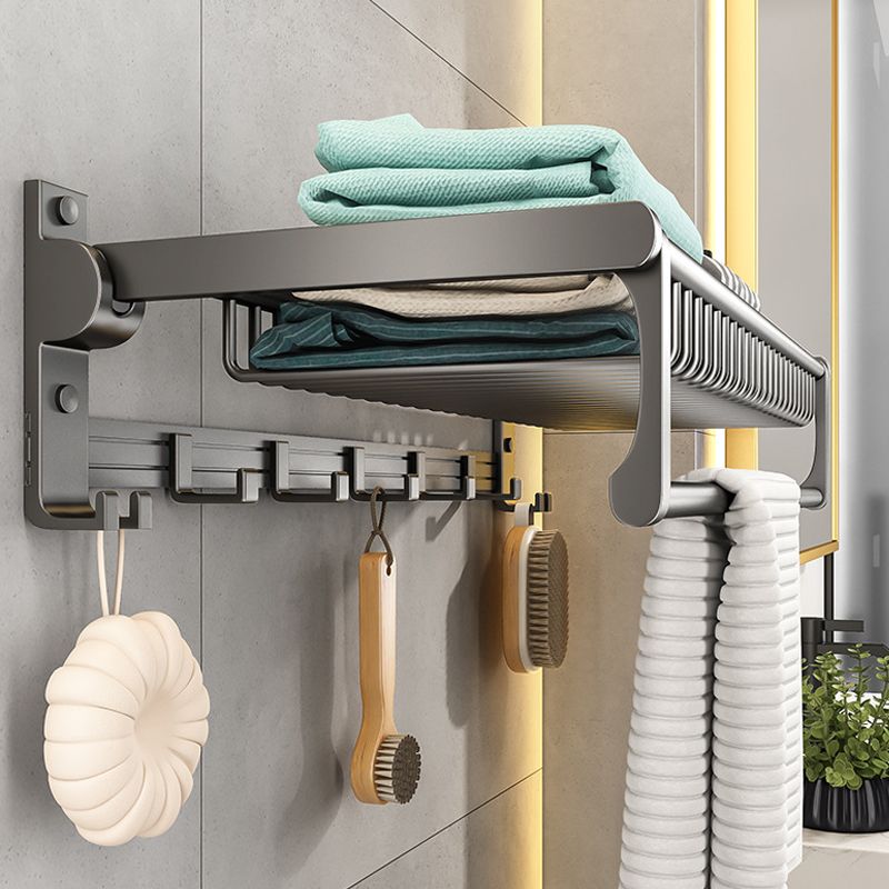 Gray Bathroom Accessory As Individual Or As a Set with Towel Bar/Bath Shelf/Robe Hooks Clearhalo 'Bathroom Hardware Sets' 'Bathroom Hardware' 'Bathroom Remodel & Bathroom Fixtures' 'bathroom_hardware_sets' 'Home Improvement' 'home_improvement' 'home_improvement_bathroom_hardware_sets' 1200x1200_61ef248a-dbf1-4d57-807d-c01df390c287