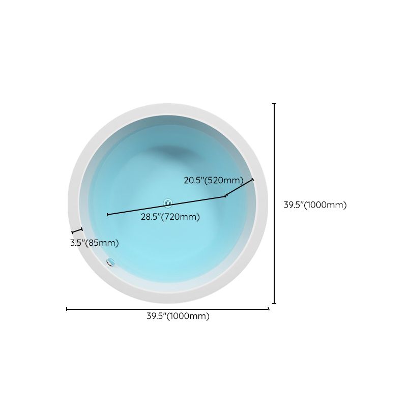 Modern Drop-in Bath Tub Round Acrylic Bathtub for Home and Hotel Clearhalo 'Bathroom Remodel & Bathroom Fixtures' 'Bathtubs' 'Home Improvement' 'home_improvement' 'home_improvement_bathtubs' 'Showers & Bathtubs' 1200x1200_61f9c4da-79f8-4f64-944c-f56380cba081