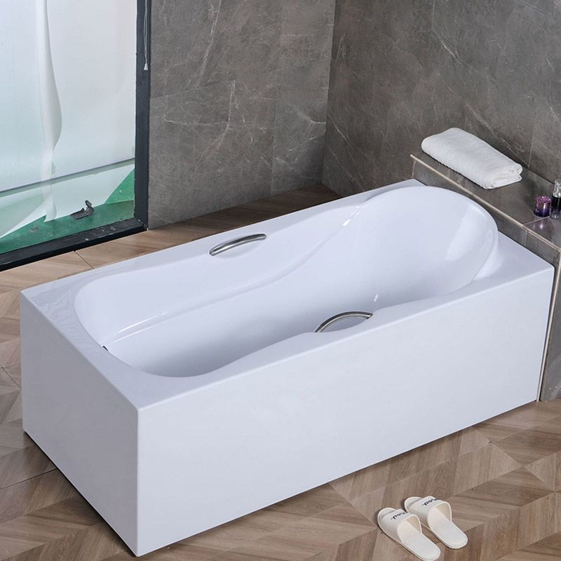 Modern Style Freestanding Bath Tub Acrylic Soaking Bathtub in White Clearhalo 'Bathroom Remodel & Bathroom Fixtures' 'Bathtubs' 'Home Improvement' 'home_improvement' 'home_improvement_bathtubs' 'Showers & Bathtubs' 1200x1200_620c8aed-4521-496b-b439-b0eac0b7bea9