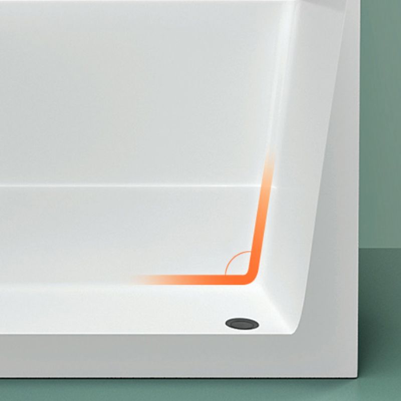 Modern Rectangle White Bathtub Acrylic Back to Wall with Drain Bath Tub Clearhalo 'Bathroom Remodel & Bathroom Fixtures' 'Bathtubs' 'Home Improvement' 'home_improvement' 'home_improvement_bathtubs' 'Showers & Bathtubs' 1200x1200_6223dd4f-6ba1-453d-9716-dc7c381db2a3