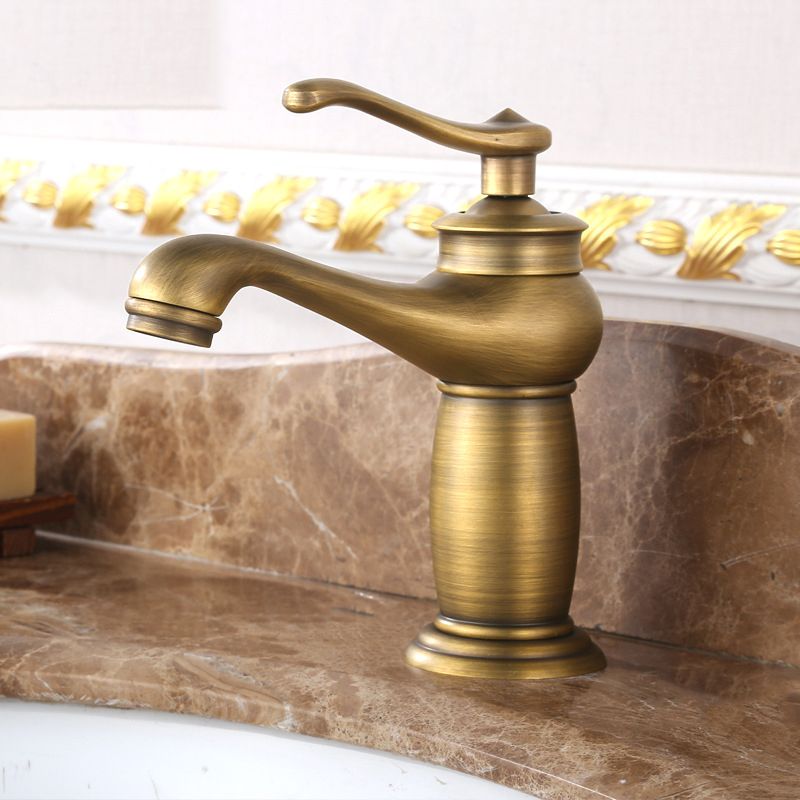 Low-arc Country Vessel Faucet Single Handle Brass Faucet for Bathroom Clearhalo 'Bathroom Remodel & Bathroom Fixtures' 'Bathroom Sink Faucets' 'Bathroom Sinks & Faucet Components' 'bathroom_sink_faucets' 'Home Improvement' 'home_improvement' 'home_improvement_bathroom_sink_faucets' 1200x1200_6228fa74-7160-4d13-97e3-2a54f014f9df