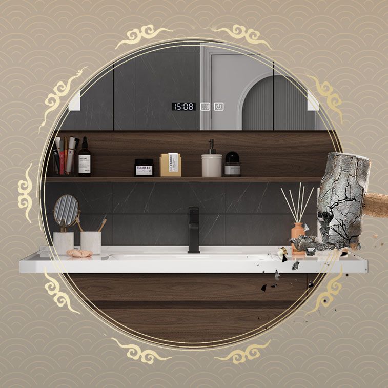Wall Mount Mirror Included Sink Vanity with Faucet Drawers for Bathroom Clearhalo 'Bathroom Remodel & Bathroom Fixtures' 'Bathroom Vanities' 'bathroom_vanities' 'Home Improvement' 'home_improvement' 'home_improvement_bathroom_vanities' 1200x1200_62584443-9225-4e10-a232-470353b152a7
