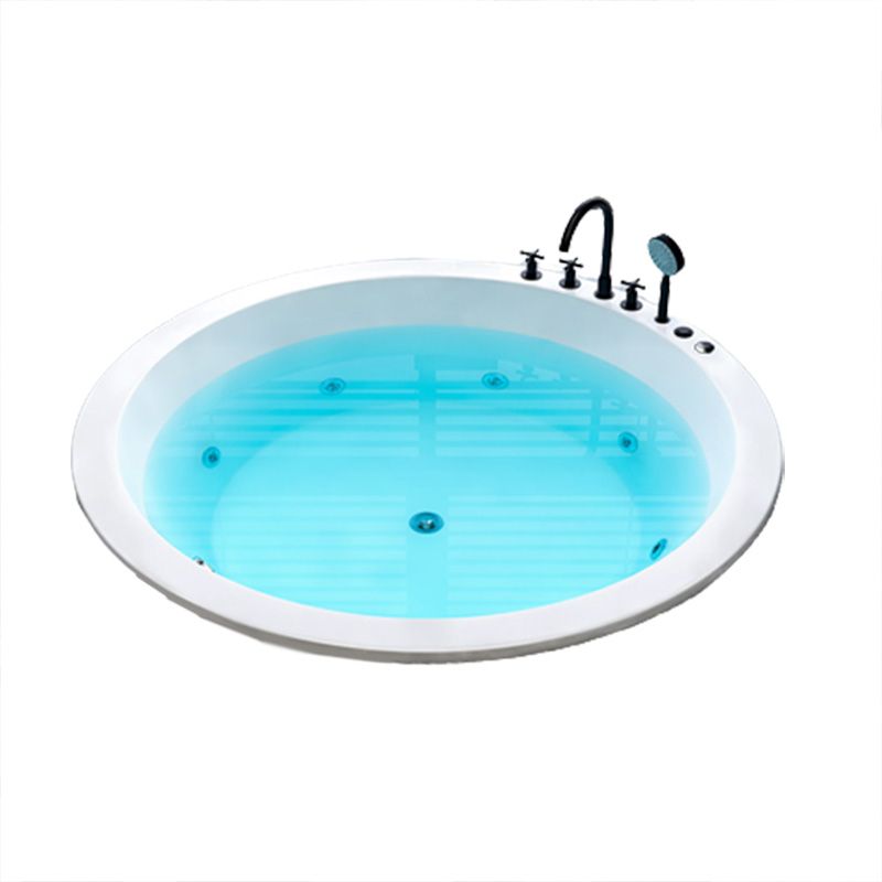 Modern Round White Acrylic Bathtub Embedded Bathtub with Drain and Massage Device Clearhalo 'Bathroom Remodel & Bathroom Fixtures' 'Bathtubs' 'Home Improvement' 'home_improvement' 'home_improvement_bathtubs' 'Showers & Bathtubs' 1200x1200_625dc620-2027-46e5-b242-854ae95ef6d6