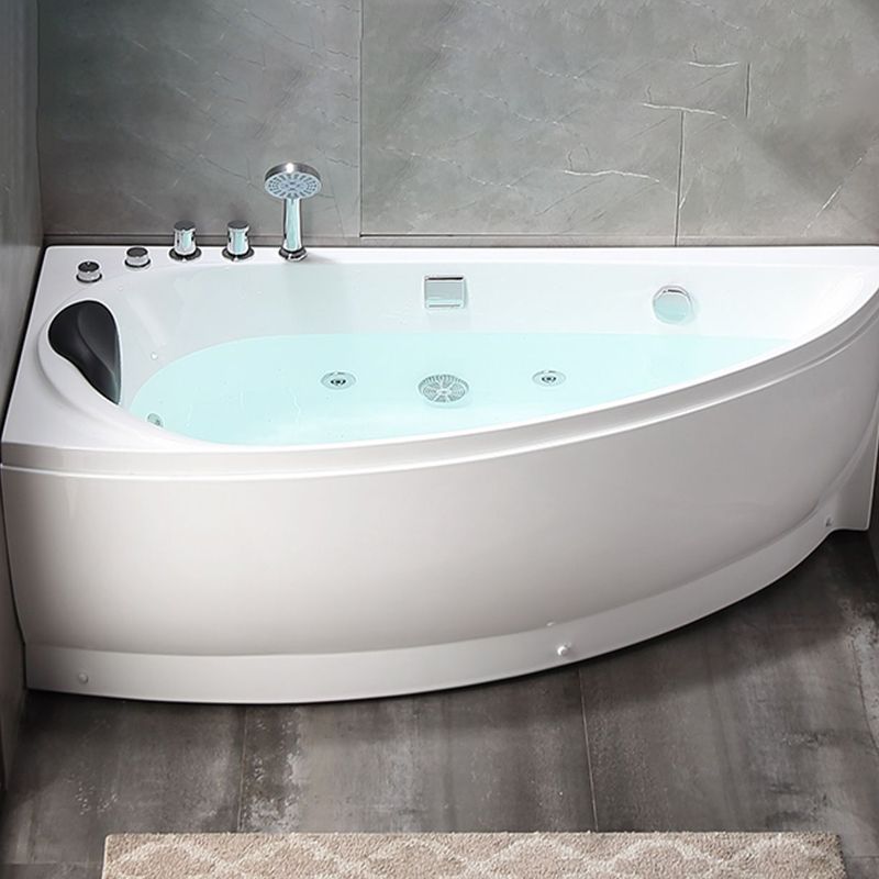 White Drop-in Bathtub Contemporary Corner Back to Wall Acrylic Bathtub Clearhalo 'Bathroom Remodel & Bathroom Fixtures' 'Bathtubs' 'Home Improvement' 'home_improvement' 'home_improvement_bathtubs' 'Showers & Bathtubs' 1200x1200_627a3179-861d-47b0-98f5-587a9cf260d5