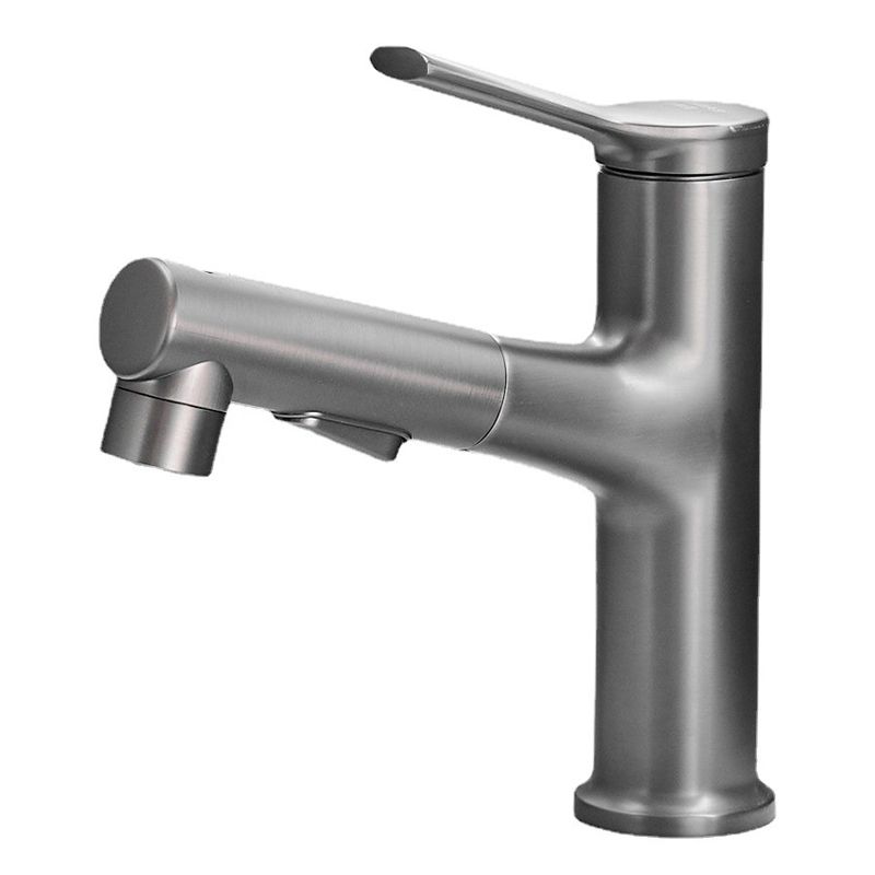 Contemporary Solid Color Sink Faucet Low Arc Centerset Lavatory Faucet for Bathroom Clearhalo 'Bathroom Remodel & Bathroom Fixtures' 'Bathroom Sink Faucets' 'Bathroom Sinks & Faucet Components' 'bathroom_sink_faucets' 'Home Improvement' 'home_improvement' 'home_improvement_bathroom_sink_faucets' 1200x1200_628846cb-5970-42f2-b981-19ce7affd8e7