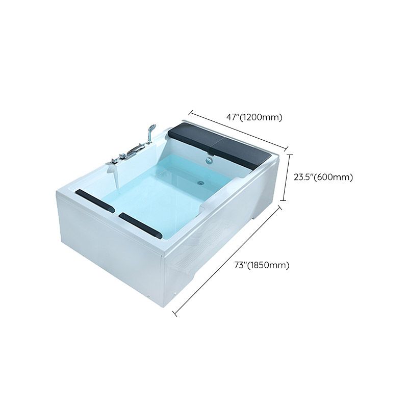 Modern Style Acrylic Rectangular Bath Tub White Tub with Internal Drain Clearhalo 'Bathroom Remodel & Bathroom Fixtures' 'Bathtubs' 'Home Improvement' 'home_improvement' 'home_improvement_bathtubs' 'Showers & Bathtubs' 1200x1200_628c2184-3388-4b46-a0d6-41478050e897