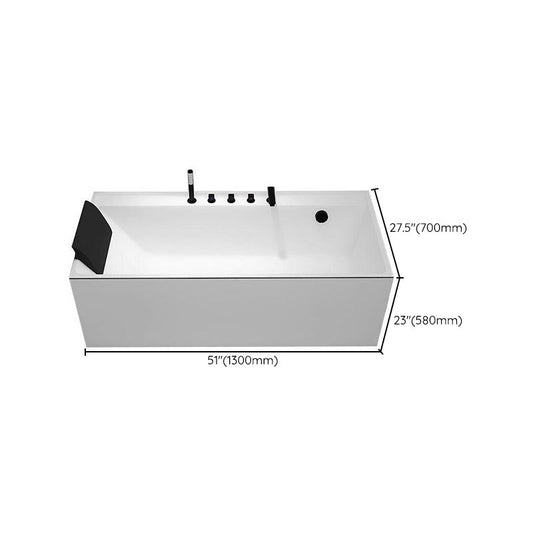 Modern Rectangular Bathtub Acrylic Soaking White Back to Wall Bathtub Clearhalo 'Bathroom Remodel & Bathroom Fixtures' 'Bathtubs' 'Home Improvement' 'home_improvement' 'home_improvement_bathtubs' 'Showers & Bathtubs' 1200x1200_629c5a7e-fd56-4195-a7a7-b12a744a5543