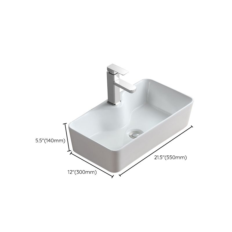 Modern Bathroom Sink Porcelain Rectangular Vessel with Pop-Up Drain Clearhalo 'Bathroom Remodel & Bathroom Fixtures' 'Bathroom Sinks & Faucet Components' 'Bathroom Sinks' 'bathroom_sink' 'Home Improvement' 'home_improvement' 'home_improvement_bathroom_sink' 1200x1200_62a0bc85-486b-458d-855c-268ad13bfa5c