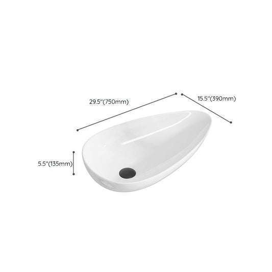 Modern Bathroom Sink with Single Faucet Hole Porcelain Oval-Shape Vessel Bathroom Sink Clearhalo 'Bathroom Remodel & Bathroom Fixtures' 'Bathroom Sinks & Faucet Components' 'Bathroom Sinks' 'bathroom_sink' 'Home Improvement' 'home_improvement' 'home_improvement_bathroom_sink' 1200x1200_62b22622-97d1-487e-9479-122b6147dfbb