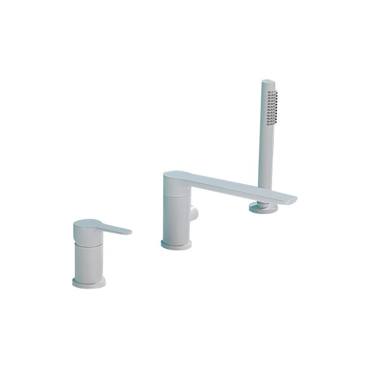 Modern Swivel Bath Faucet Solid Color Deck-Mount Bathroom Faucet Clearhalo 'Bathroom Remodel & Bathroom Fixtures' 'Bathtub Faucets' 'bathtub_faucets' 'Home Improvement' 'home_improvement' 'home_improvement_bathtub_faucets' 1200x1200_62d4c4c7-28e3-4c49-a7c0-5aae2f2c0346