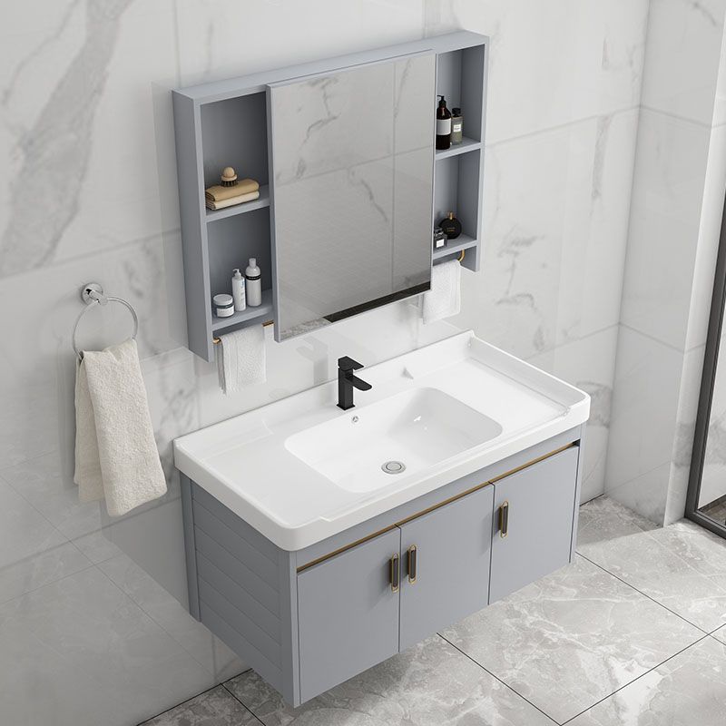 Modern Grey Wall Mount Bathroom Sink Vanity with Faucet Sink Clearhalo 'Bathroom Remodel & Bathroom Fixtures' 'Bathroom Vanities' 'bathroom_vanities' 'Home Improvement' 'home_improvement' 'home_improvement_bathroom_vanities' 1200x1200_62e10c45-c01a-441b-9f98-679cad301b3e