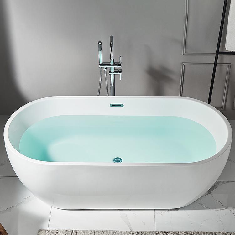 Modern White Acrylic Bath Tub Oval Freestanding Bathtub for Home Clearhalo 'Bathroom Remodel & Bathroom Fixtures' 'Bathtubs' 'Home Improvement' 'home_improvement' 'home_improvement_bathtubs' 'Showers & Bathtubs' 1200x1200_62e956ca-9538-4876-8d7f-309710c09f51