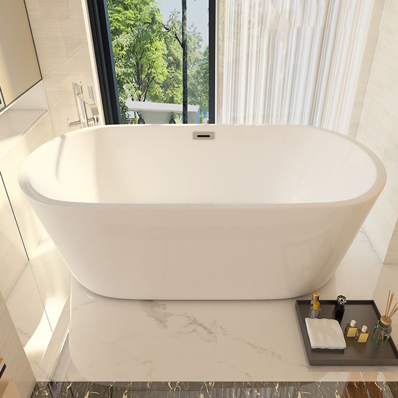 Oval Tub with Drain and Overflow Trim Modern Acrylic Soaking Bathtub Clearhalo 'Bathroom Remodel & Bathroom Fixtures' 'Bathtubs' 'Home Improvement' 'home_improvement' 'home_improvement_bathtubs' 'Showers & Bathtubs' 1200x1200_62efa66e-f04a-4c61-9b53-748d2f2ee7c5