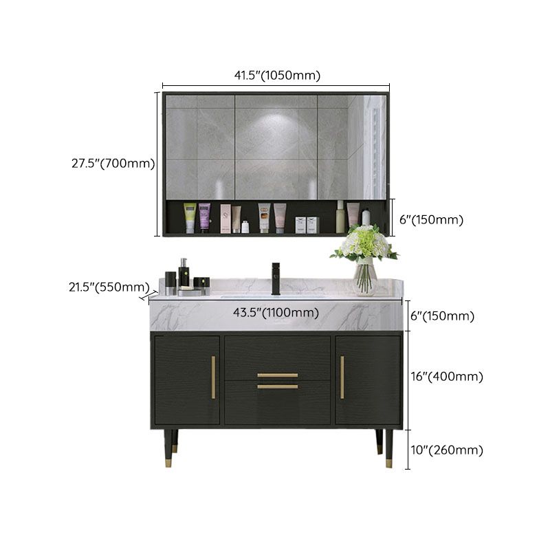 Double Sink Vanity Set 2 Doors Rectangle Freestanding Metal Frame Vanity with Mirror Clearhalo 'Bathroom Remodel & Bathroom Fixtures' 'Bathroom Vanities' 'bathroom_vanities' 'Home Improvement' 'home_improvement' 'home_improvement_bathroom_vanities' 1200x1200_6317423e-f14b-4ed2-ba43-1439cebaddfe