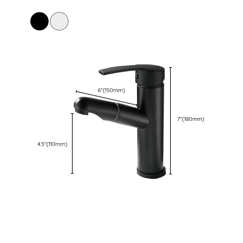 Pull-out Simple Bathroom Sink Faucet 1 Hole Single Handle Faucet Clearhalo 'Bathroom Remodel & Bathroom Fixtures' 'Bathroom Sink Faucets' 'Bathroom Sinks & Faucet Components' 'bathroom_sink_faucets' 'Home Improvement' 'home_improvement' 'home_improvement_bathroom_sink_faucets' 1200x1200_631cfa6f-1015-40d6-b665-a988bbe6bf8b