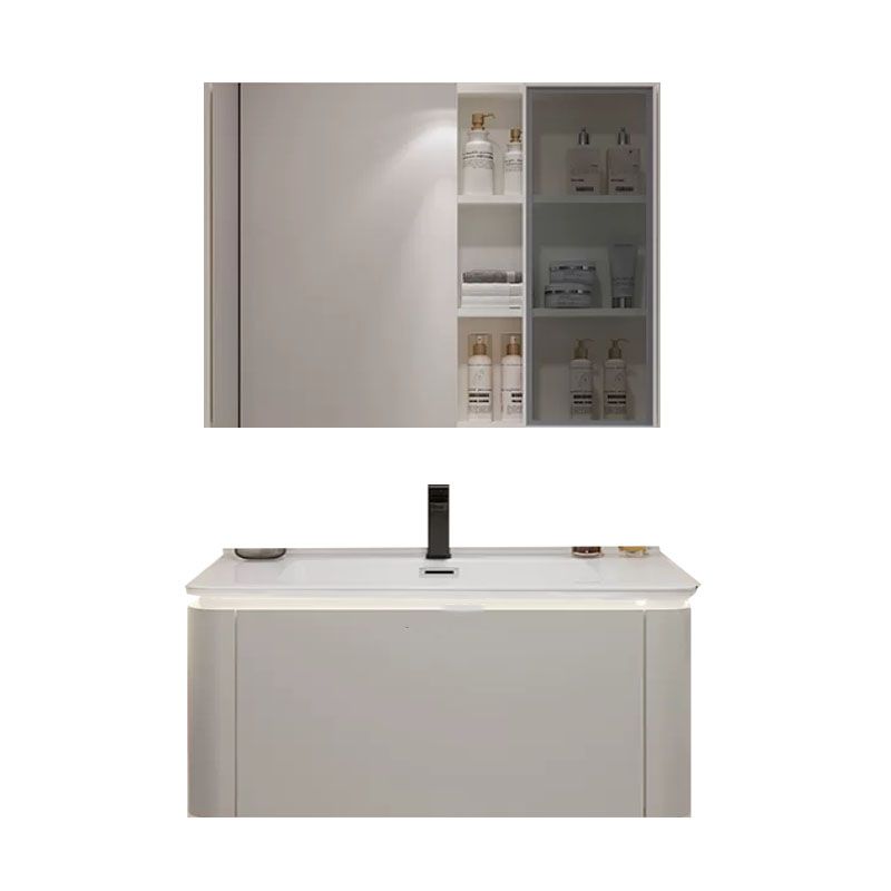 White Rectangular Single-Sink Open Console with Sink Set Sink Included Clearhalo 'Bathroom Remodel & Bathroom Fixtures' 'Bathroom Vanities' 'bathroom_vanities' 'Home Improvement' 'home_improvement' 'home_improvement_bathroom_vanities' 1200x1200_6338c689-ee8f-494a-9b76-5d3c752c1fb2