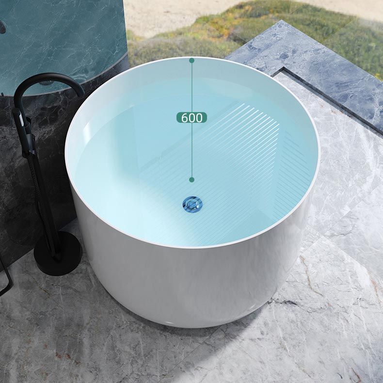 Modern Round Acrylic Bath Tub 26.77" H Freestanding Bathtub for Home Clearhalo 'Bathroom Remodel & Bathroom Fixtures' 'Bathtubs' 'Home Improvement' 'home_improvement' 'home_improvement_bathtubs' 'Showers & Bathtubs' 1200x1200_634f4e08-e9a5-4af8-869f-7dee6071efdf