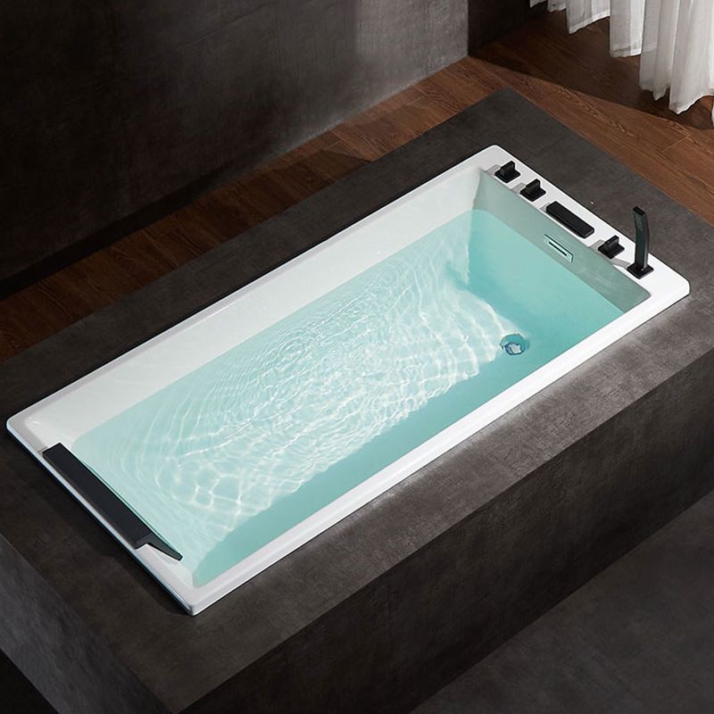 Rectangle Acrylic Soaking Bathtub Contemporary White Drop-in Bathtub Clearhalo 'Bathroom Remodel & Bathroom Fixtures' 'Bathtubs' 'Home Improvement' 'home_improvement' 'home_improvement_bathtubs' 'Showers & Bathtubs' 1200x1200_636e916e-6598-4664-a285-68b1c6a44c69