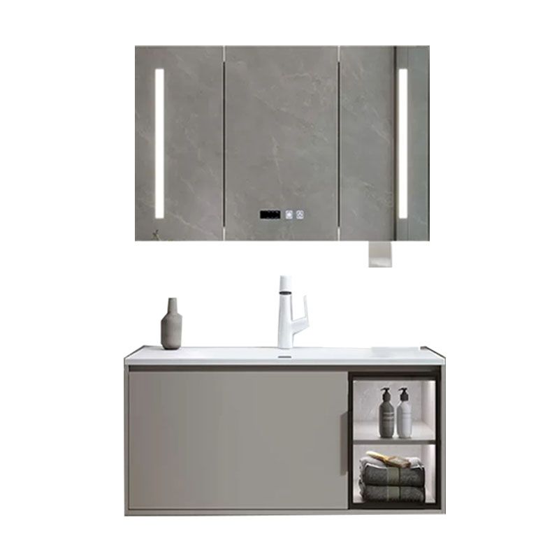 Modern Bathroom Sink Vanity Stainless Steel Wall-Mounted with Soft Close Door Clearhalo 'Bathroom Remodel & Bathroom Fixtures' 'Bathroom Vanities' 'bathroom_vanities' 'Home Improvement' 'home_improvement' 'home_improvement_bathroom_vanities' 1200x1200_637209e9-e9ac-48f0-91fd-12bf03494bf3