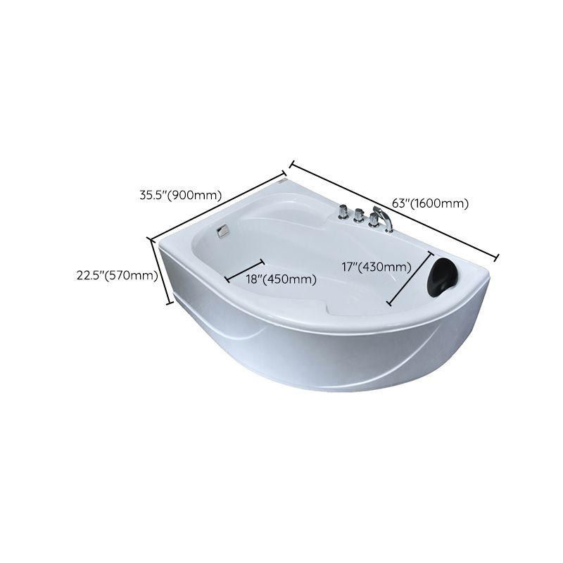 Corner Soaking Acrylic Bathtub Antique Finish Back to Wall Bath Tub Clearhalo 'Bathroom Remodel & Bathroom Fixtures' 'Bathtubs' 'Home Improvement' 'home_improvement' 'home_improvement_bathtubs' 'Showers & Bathtubs' 1200x1200_63acfc02-43c7-425f-8b5e-d4d4808d3624