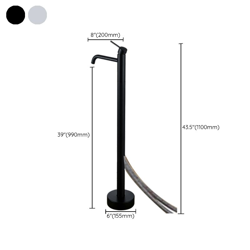 Modern Floor Mounted Metal Freestanding Tub Filler Freestanding High Arc Tub Faucet Set Clearhalo 'Bathroom Remodel & Bathroom Fixtures' 'Bathtub Faucets' 'bathtub_faucets' 'Home Improvement' 'home_improvement' 'home_improvement_bathtub_faucets' 1200x1200_63ecbce0-45df-4d1b-99d9-10b5bb2d30e9