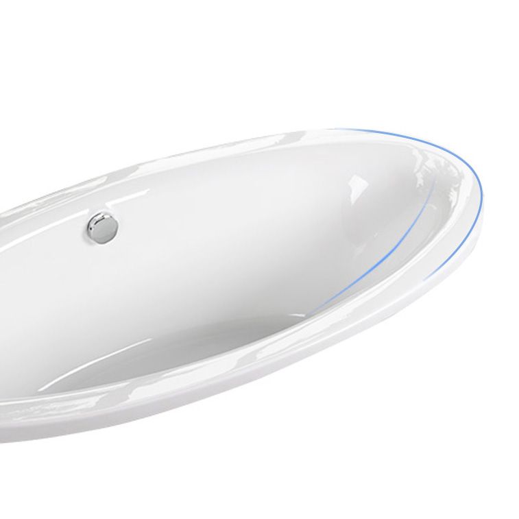 Drop in Soaking Bathtub White Oval Modern Back to Wall Acrylic Bath Clearhalo 'Bathroom Remodel & Bathroom Fixtures' 'Bathtubs' 'Home Improvement' 'home_improvement' 'home_improvement_bathtubs' 'Showers & Bathtubs' 1200x1200_64071929-ef1a-4269-984a-5713340080db