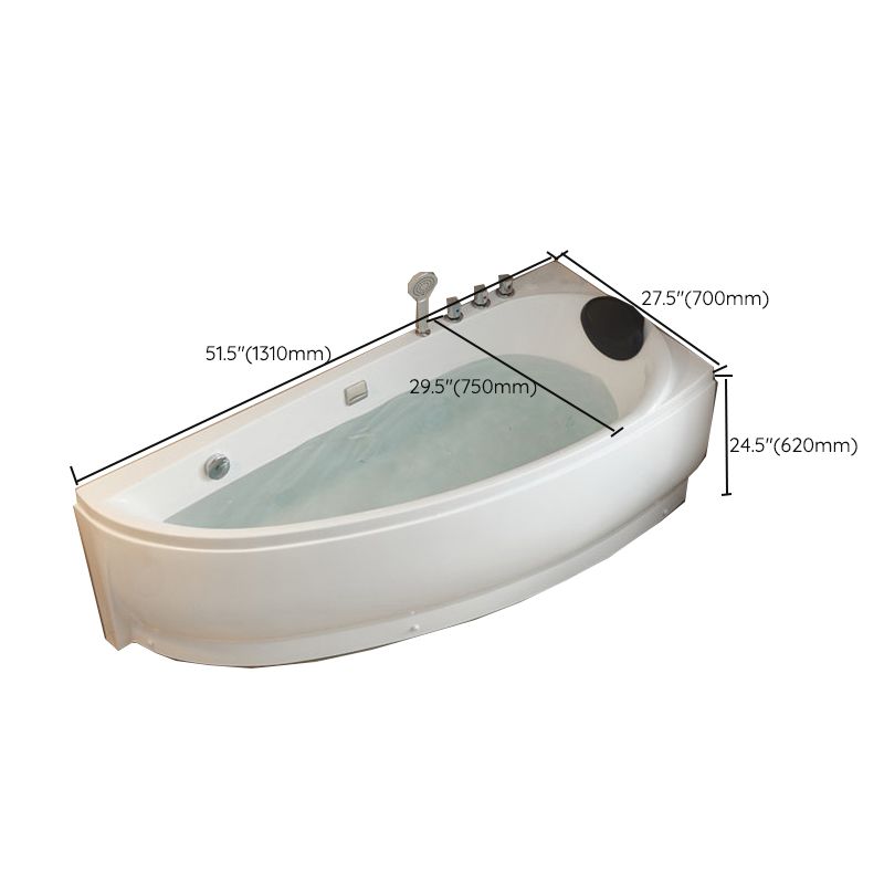 Modern Acrylic Corner Bathtub Soaking/Whirlpool Back to Wall Bathtub Clearhalo 'Bathroom Remodel & Bathroom Fixtures' 'Bathtubs' 'Home Improvement' 'home_improvement' 'home_improvement_bathtubs' 'Showers & Bathtubs' 1200x1200_64094dd7-fdc1-41c6-ba0b-5c6a4f938ae4