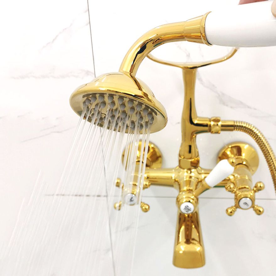 Traditional Wall Mounted Metal Claw Foot Tub Faucet Trim Low Arc Claw Tub Faucet Trim Clearhalo 'Bathroom Remodel & Bathroom Fixtures' 'Bathtub Faucets' 'bathtub_faucets' 'Home Improvement' 'home_improvement' 'home_improvement_bathtub_faucets' 1200x1200_640b56b2-4cc6-41b5-864d-71e7319762ed