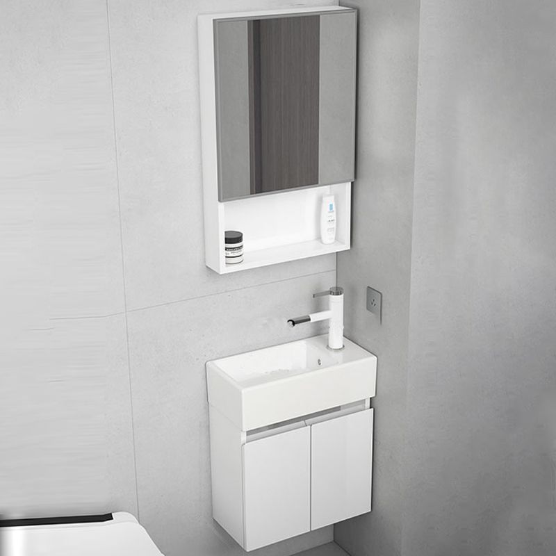 Modern Metal Bathroom Vanity Solid Color Wall Mount Vanity Cabinet in White Clearhalo 'Bathroom Remodel & Bathroom Fixtures' 'Bathroom Vanities' 'bathroom_vanities' 'Home Improvement' 'home_improvement' 'home_improvement_bathroom_vanities' 1200x1200_6442bd8b-a417-40e0-a71d-55e717c79c16