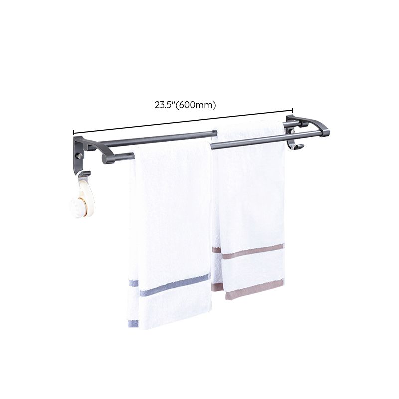 Matte Gray Bathroom Accessory Set Bath Shelf/Towel Bar & Paper Holder Included Clearhalo 'Bathroom Hardware Sets' 'Bathroom Hardware' 'Bathroom Remodel & Bathroom Fixtures' 'bathroom_hardware_sets' 'Home Improvement' 'home_improvement' 'home_improvement_bathroom_hardware_sets' 1200x1200_64495689-a96f-452f-90e3-e473ab48ef88