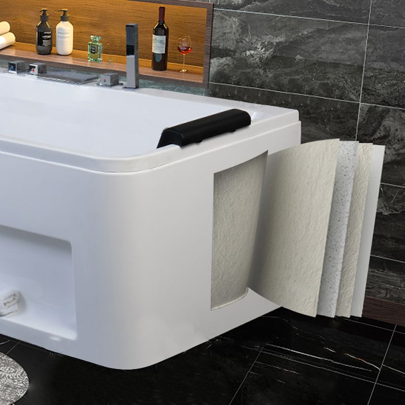 Freestanding Rectangular Bathtub Modern Acrylic Center-Front Drain Placement Tub Clearhalo 'Bathroom Remodel & Bathroom Fixtures' 'Bathtubs' 'Home Improvement' 'home_improvement' 'home_improvement_bathtubs' 'Showers & Bathtubs' 1200x1200_6454b8c6-452e-4445-97f3-1a0b7ba25566