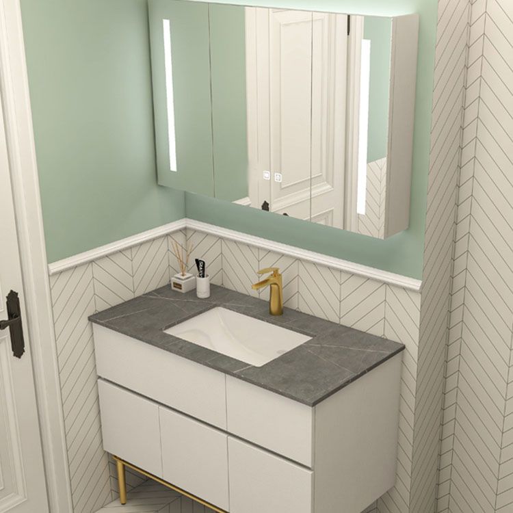 Modern Bathroom Vanity Set Limestone Top with Drawers and Basin Clearhalo 'Bathroom Remodel & Bathroom Fixtures' 'Bathroom Vanities' 'bathroom_vanities' 'Home Improvement' 'home_improvement' 'home_improvement_bathroom_vanities' 1200x1200_645944cf-bec3-4457-8fff-94ae73b4a0ae