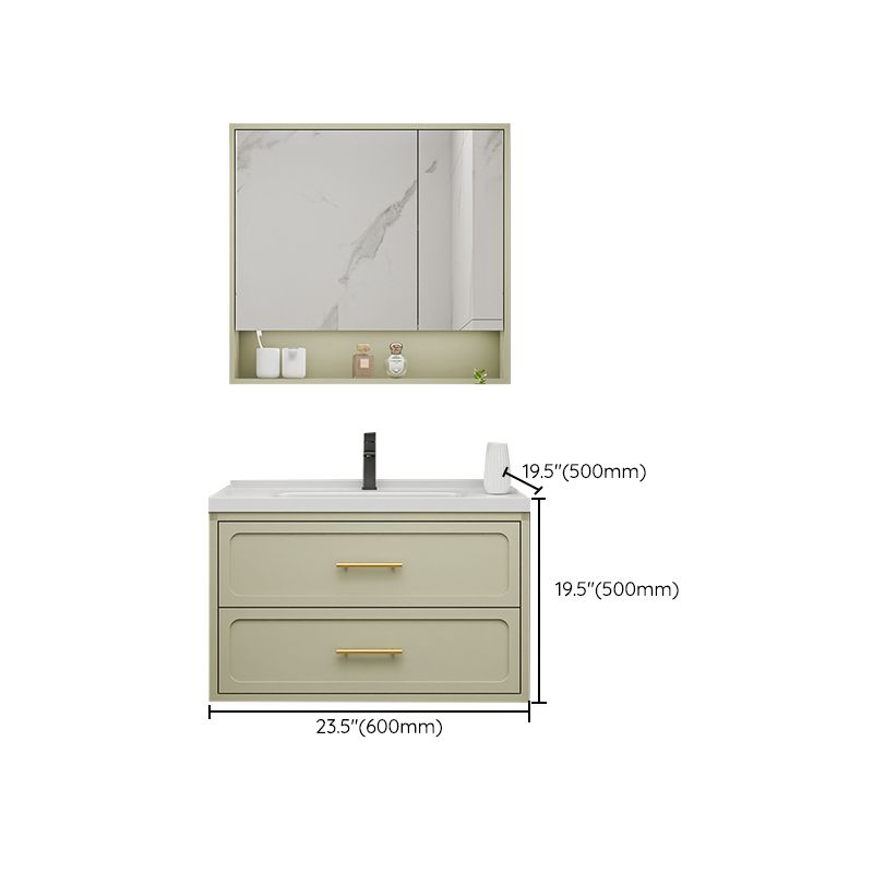 Bathroom Vanity Set Single-Sink Wall Mount Drawers Mirror Included Sink Vanity Clearhalo 'Bathroom Remodel & Bathroom Fixtures' 'Bathroom Vanities' 'bathroom_vanities' 'Home Improvement' 'home_improvement' 'home_improvement_bathroom_vanities' 1200x1200_647901b6-95a5-4b39-ae1d-c952c27a37a4