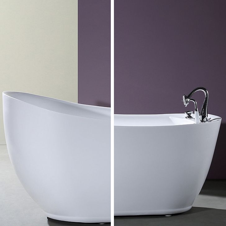 White Acrylic Oval Bathtub Soaking Freestanding Tub with Faucet Clearhalo 'Bathroom Remodel & Bathroom Fixtures' 'Bathtubs' 'Home Improvement' 'home_improvement' 'home_improvement_bathtubs' 'Showers & Bathtubs' 1200x1200_64843f1d-dc67-4b26-989e-5748d9a7bede