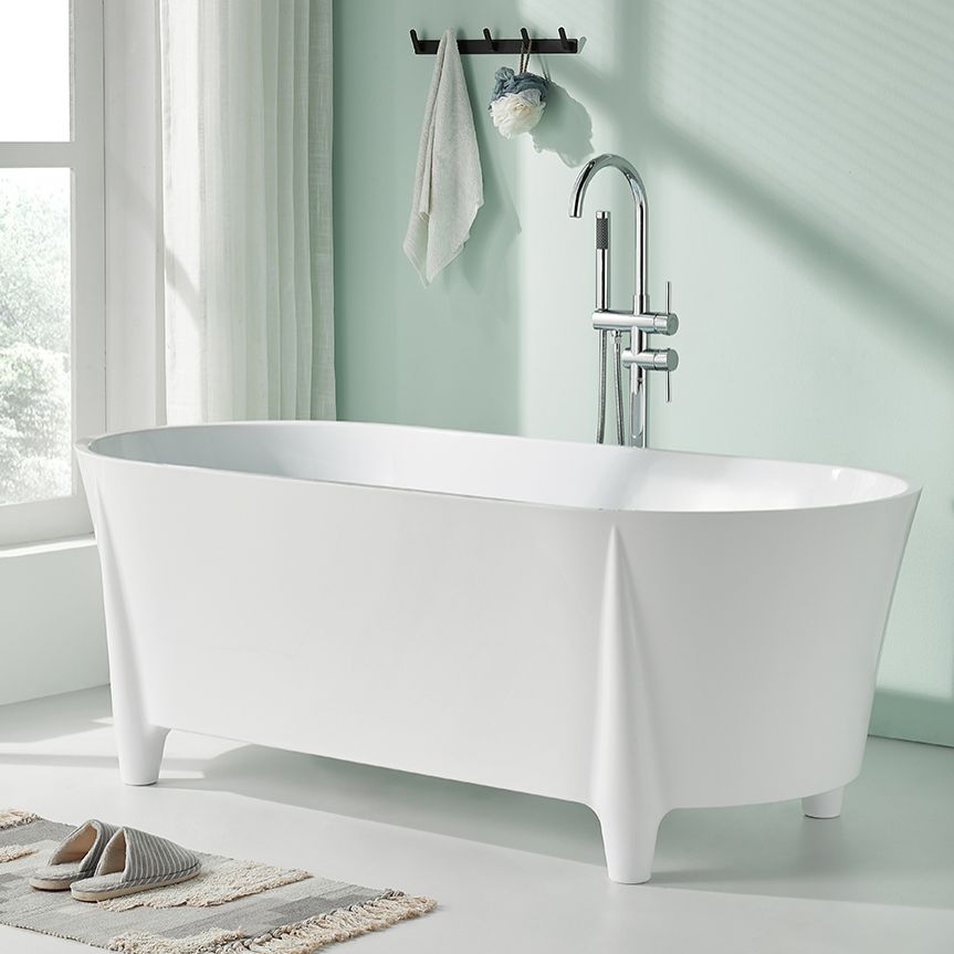 Modern Acrylic Oval Bathtub Freestanding Soaking Bathtub for Bathroom Clearhalo 'Bathroom Remodel & Bathroom Fixtures' 'Bathtubs' 'Home Improvement' 'home_improvement' 'home_improvement_bathtubs' 'Showers & Bathtubs' 1200x1200_64b9d586-19ca-4242-8005-f444cdba5182