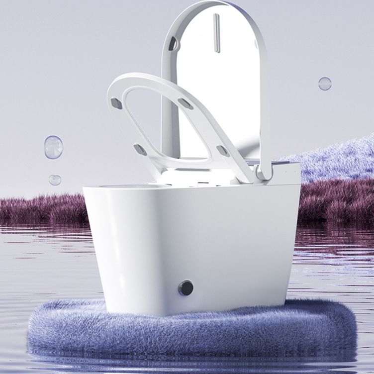 White Ceramic Elongated Foot Sensor with Heated Seat Floor Mount Bidet Clearhalo 'Bathroom Remodel & Bathroom Fixtures' 'Bidets' 'Home Improvement' 'home_improvement' 'home_improvement_bidets' 'Toilets & Bidets' 1200x1200_64be45f0-a6fb-4e66-9242-e89c980a75a3