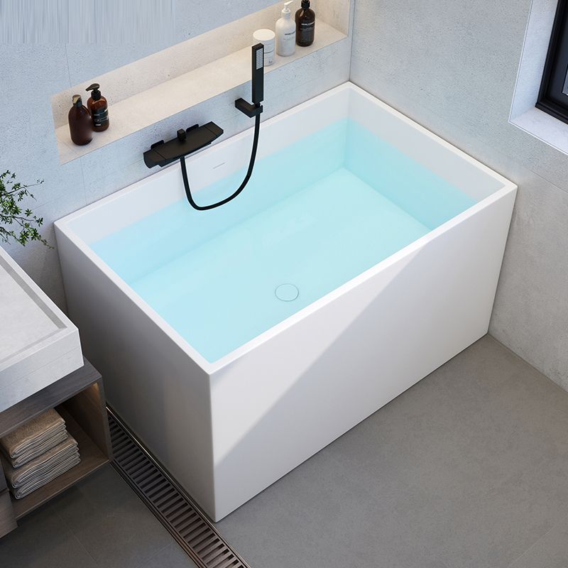 Stone Rectangular Bathtub Modern Soaking Bathtub for Bathroom , 27.56-inch Wide Clearhalo 'Bathroom Remodel & Bathroom Fixtures' 'Bathtubs' 'Home Improvement' 'home_improvement' 'home_improvement_bathtubs' 'Showers & Bathtubs' 1200x1200_64c05882-9253-42a0-a726-6f14a92cc35d