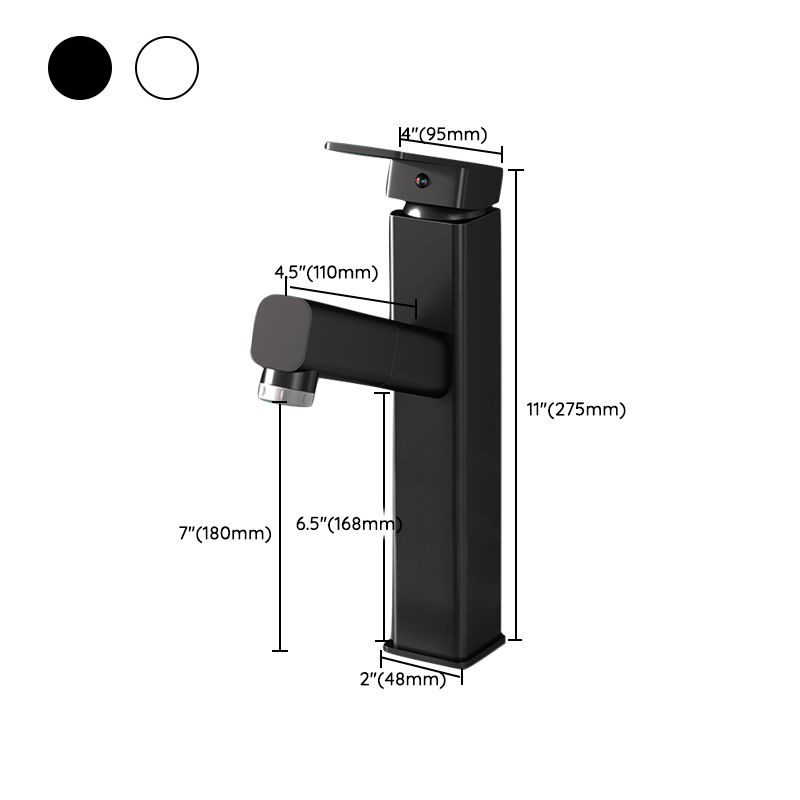 Square Brass Bathroom Sink Faucet with 1-Handle Swivel Spout Sink Faucet Clearhalo 'Bathroom Remodel & Bathroom Fixtures' 'Bathroom Sink Faucets' 'Bathroom Sinks & Faucet Components' 'bathroom_sink_faucets' 'Home Improvement' 'home_improvement' 'home_improvement_bathroom_sink_faucets' 1200x1200_64ef53ab-78a1-4e99-b356-73e777e18073