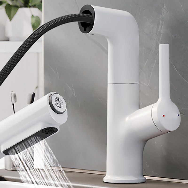 Contemporary Vessel Faucet Lever Handle Swivel Spout Vessel Sink Bathroom Faucet Clearhalo 'Accueil' 'Amélioration Domiciliaire' 'bathroom_sink_faucets' 'Ensembles de Lavabo & de Robinet de Toilette' 'home_improvement' 'home_improvement_bathroom_sink_faucets' 'Robinet de Lavabo de Salle de Bain' 'Rénovation et Équipement de Salle de Bain' 1200x1200_65128bf1-94ae-4d5f-aeda-db1be5321191