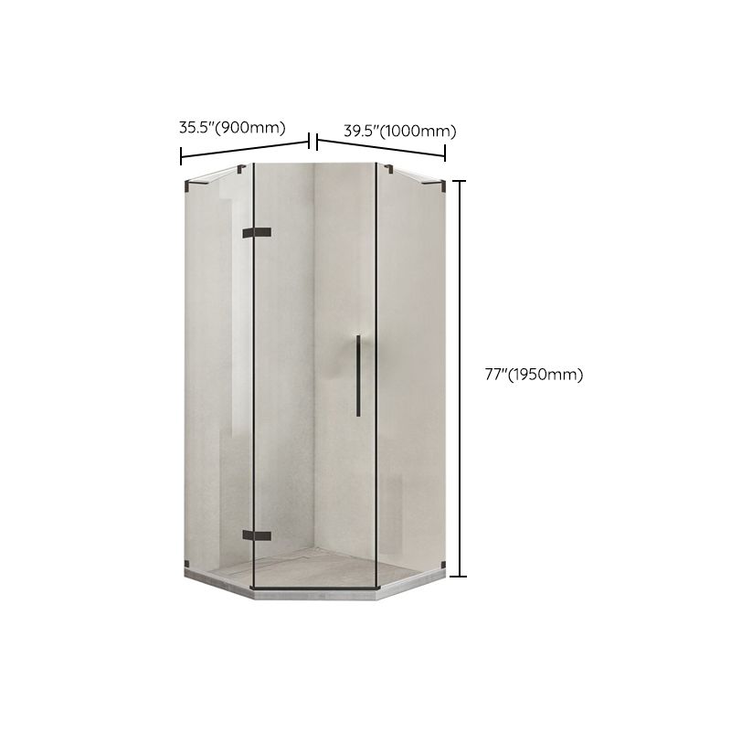 Black Scratch Resistant Shower Bath Door Semi Frameless Shower Doors Clearhalo 'Bathroom Remodel & Bathroom Fixtures' 'Home Improvement' 'home_improvement' 'home_improvement_shower_tub_doors' 'Shower and Tub Doors' 'shower_tub_doors' 'Showers & Bathtubs' 1200x1200_65276ce2-6059-457f-bc9d-4ffd513a3508