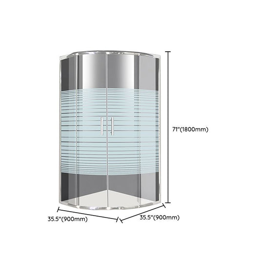 Silver Rounded Shower Stall Clear Tempered Glass Shower Stall with Door Handles Clearhalo 'Bathroom Remodel & Bathroom Fixtures' 'Home Improvement' 'home_improvement' 'home_improvement_shower_stalls_enclosures' 'Shower Stalls & Enclosures' 'shower_stalls_enclosures' 'Showers & Bathtubs' 1200x1200_654979f2-d790-4dd6-83e6-f208f9e95034