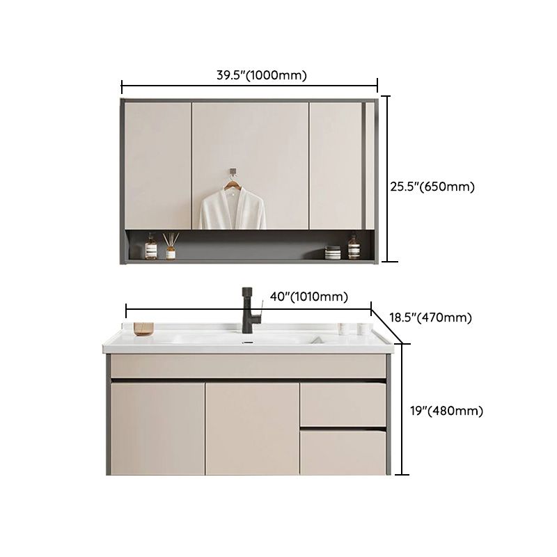 Contemporary Bathroom Sink Vanity Wall Mount Open Shelf with Soft Close Door Clearhalo 'Bathroom Remodel & Bathroom Fixtures' 'Bathroom Vanities' 'bathroom_vanities' 'Home Improvement' 'home_improvement' 'home_improvement_bathroom_vanities' 1200x1200_654d2d2e-ede2-4cde-8d76-fd261b885e21