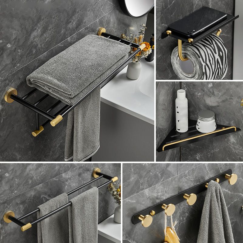 5-Piece Modern Bathroom Accessory Black Brass Bath Hardware Set Clearhalo 'Bathroom Hardware Sets' 'Bathroom Hardware' 'Bathroom Remodel & Bathroom Fixtures' 'bathroom_hardware_sets' 'Home Improvement' 'home_improvement' 'home_improvement_bathroom_hardware_sets' 1200x1200_65657851-1428-4483-9af6-2c3b236e9823