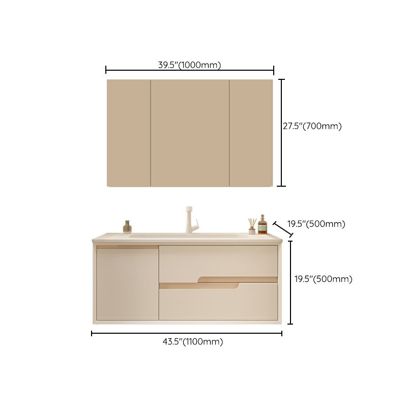 Mirror Included Wall Mount Bathroom Sink Vanity with Doors Drawers Clearhalo 'Bathroom Remodel & Bathroom Fixtures' 'Bathroom Vanities' 'bathroom_vanities' 'Home Improvement' 'home_improvement' 'home_improvement_bathroom_vanities' 1200x1200_65766d77-ed04-4724-909c-7b0b2be08900